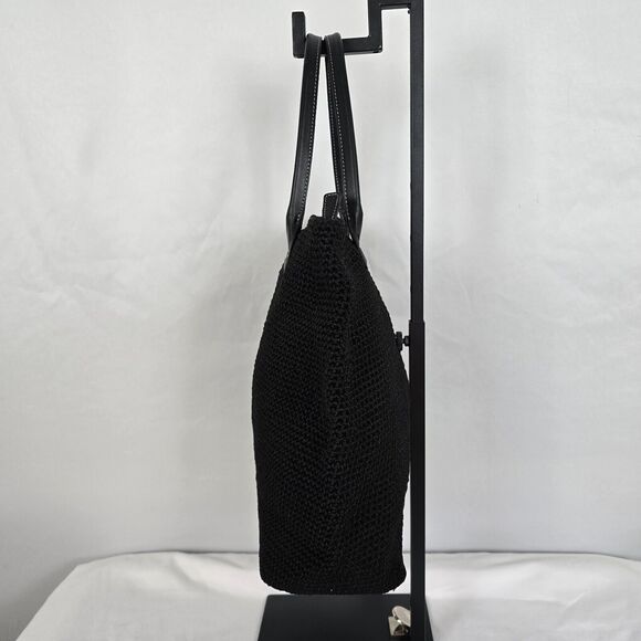 The Sak Tote Black Woven Zipper Closure Double Handles 16" x 12" x 5" - Picture 11 of 15